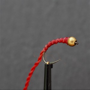 Gold Head Epoxy Flexifloss Blood Worm Barbless