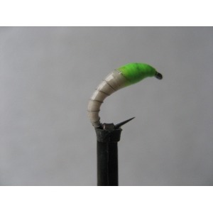6 pack white and lime goldhead Barbless Okey Dokey Buzzers mixed 10/12 