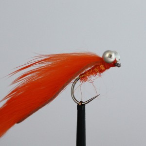 Orange Zonker, Silver Dumbell Eyes - Barbless
