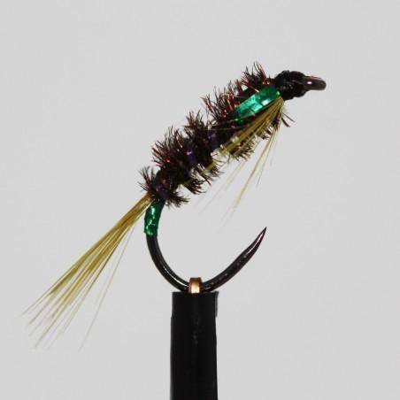 UV Rib Olive Holo Green Diawl Bach - Barbless