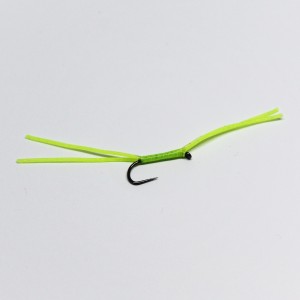 Fl Yellow Perfect Rubber Blood Worm - Barbless