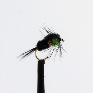 Lime Green Fritz Thorax size 12 with blue flash 3 Goldhead Montana Marabou 
