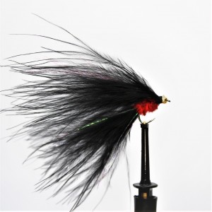 Gold Head Red / Black Mini Cats Whisker Barbless