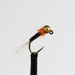 Black, Silver Rib, Fiery Brown Thorax Jig Nymph - Barbless 2