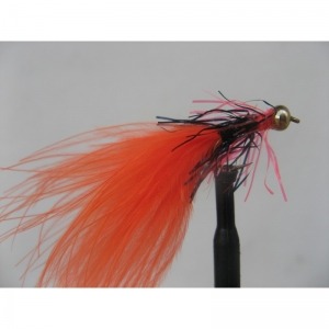 6 x Size 10 Lure Black & Red mini fritz marabou Blob Fly fishing trout flies 