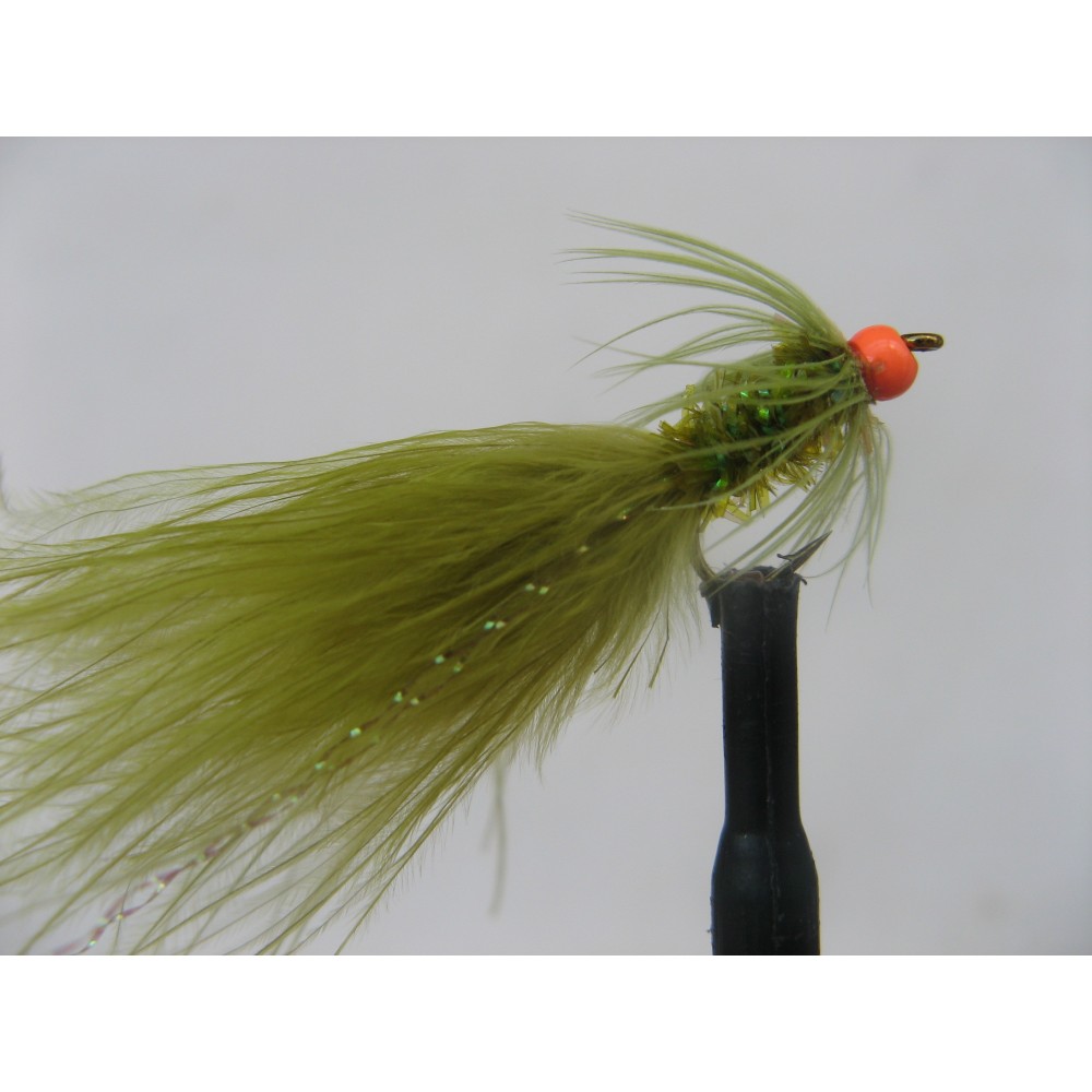 Olive 12 Gold Head Fritz Sparkle Size 10 Orange Lures Black Trout Flies 