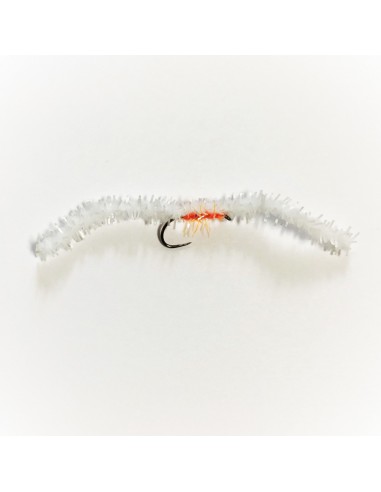 Fl Orange Bead 3 x Fl Milk White FNF Chewing Gum Fly Fishing Worm Flies Worms