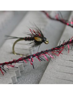 2m Chenille Fritz JAUNE 15mm fly tying montage fliegen mosca fly fishing trout