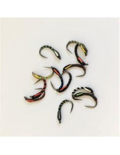 Fly Fishing Lime Green BeadHead Epoxy Buzzer 8 pack Size 10-14 #DR1-D s 