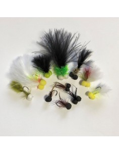 CHAMOIS WORM CHAMIES FLY FISHING TROUT FLIES SIZE 10 BARBLESS 